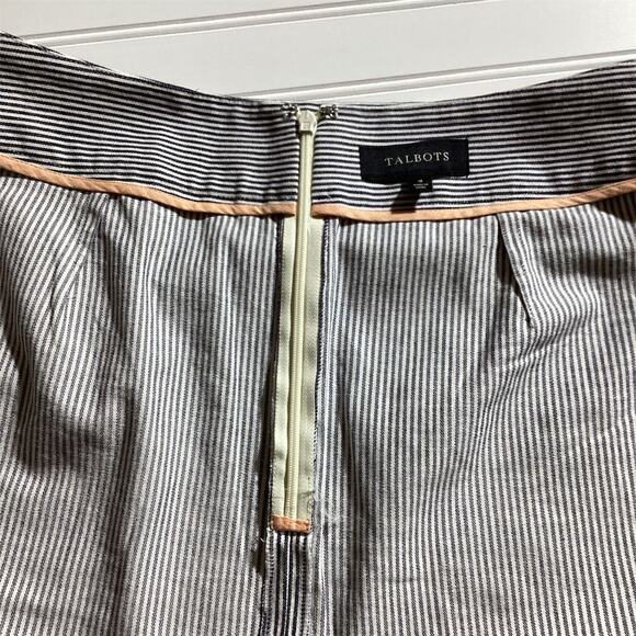 Talbots Women's Size 8 Blue & White Pinstripe A-Line Mini Skirt - Picture 9 of 9